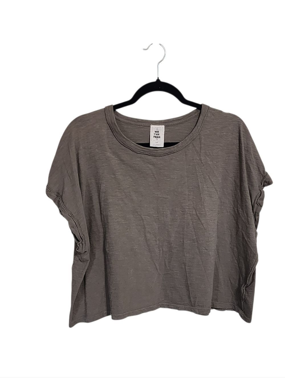 We The Free Green Oversized Crop Top M Granola Indie Minimalist